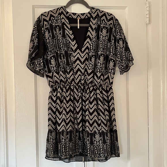 Free People Black And Gold Dress Sleeveless Free People Black Beaded Dress  Free People Black Gold